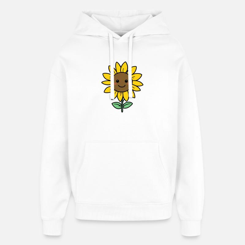 Dessin animé Joyeux de Tournesol - Sweat à capuche unisexe Stanley/Stella Oversized - blanc