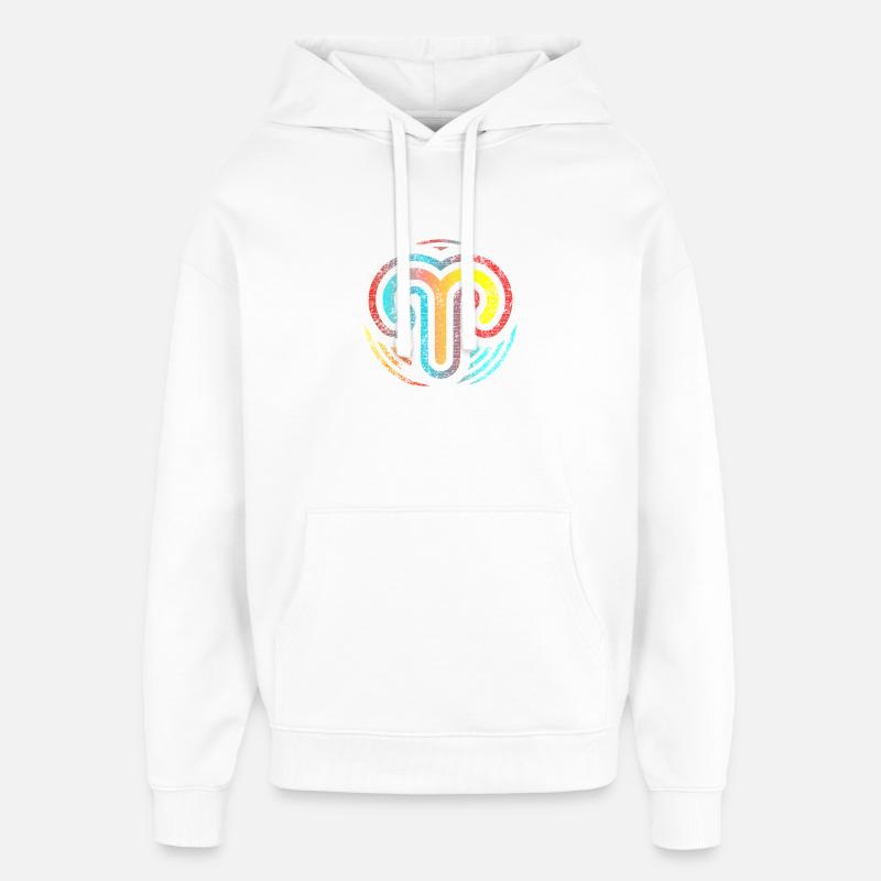 Conception du signe astrologique du Bélier - Sweat à capuche unisexe Stanley/Stella Oversized - blanc
