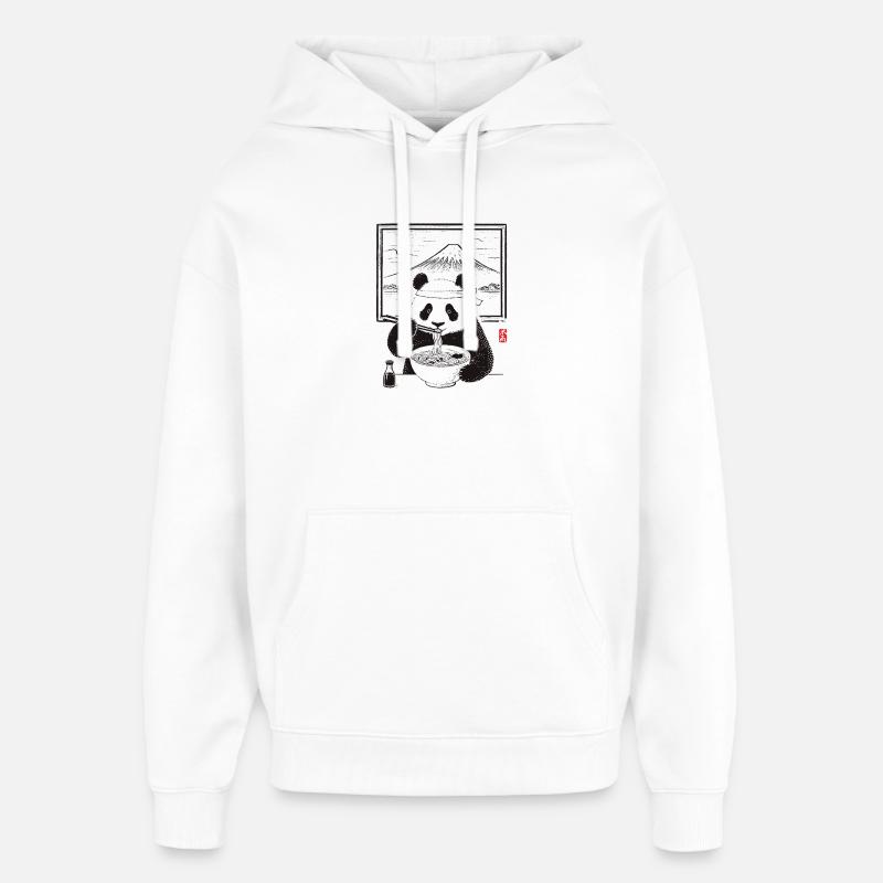 Ramen Panda - Sweat à capuche unisexe Stanley/Stella Oversized - blanc