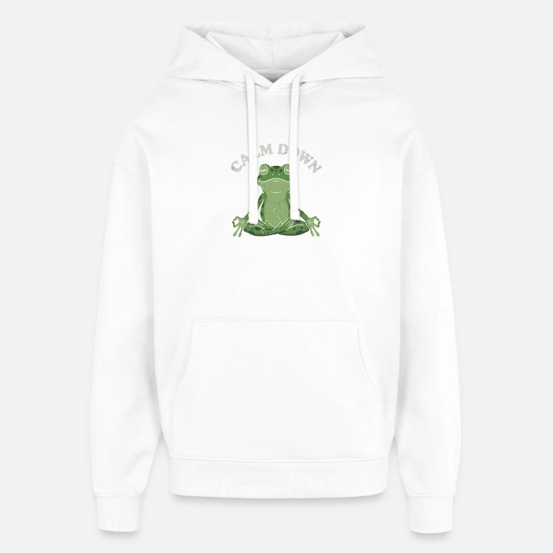 Pose de méditation du Petit Crapaud - Sweat à capuche unisexe Stanley/Stella Oversized - blanc