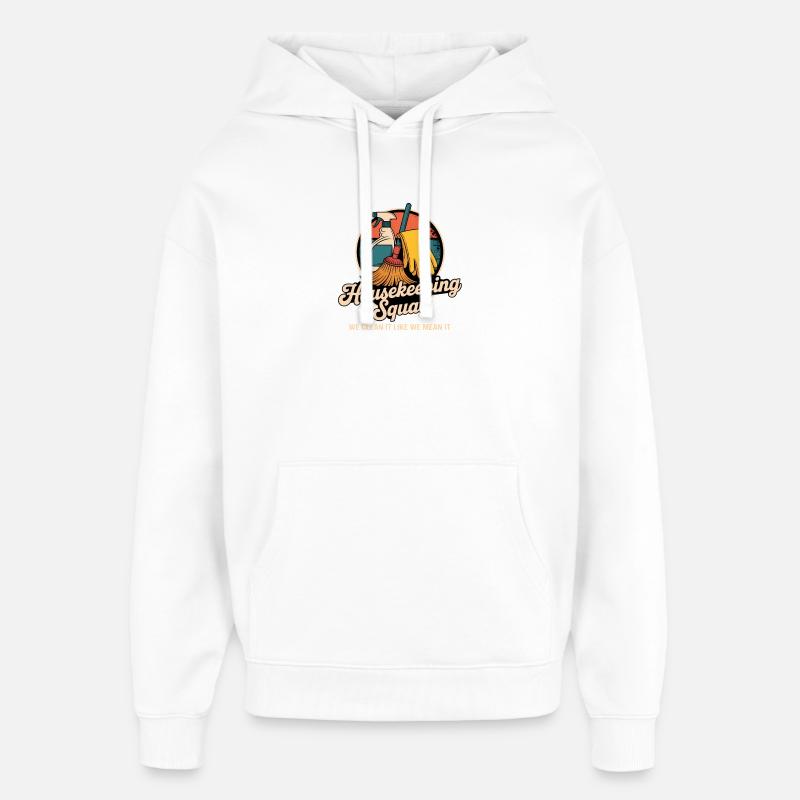 Conception de nettoyage amusante - Sweat à capuche unisexe Stanley/Stella Oversized - blanc