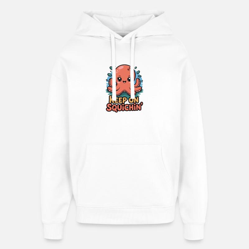 Dessin animé Squichin Kraken continue - Sweat à capuche unisexe Stanley/Stella Oversized - blanc