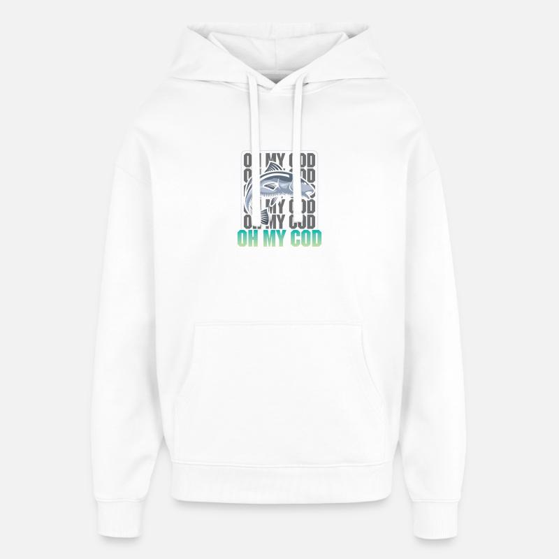 Pêcheur Cadeau Pêche Drôle Pêcheur Pêcheur - Sweat à capuche unisexe Stanley/Stella Oversized - blanc