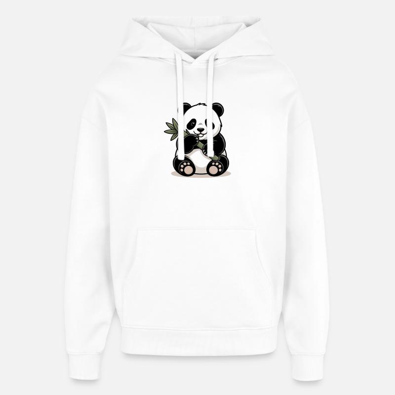 Panda Bambou - Sweat à capuche unisexe Stanley/Stella Oversized - blanc
