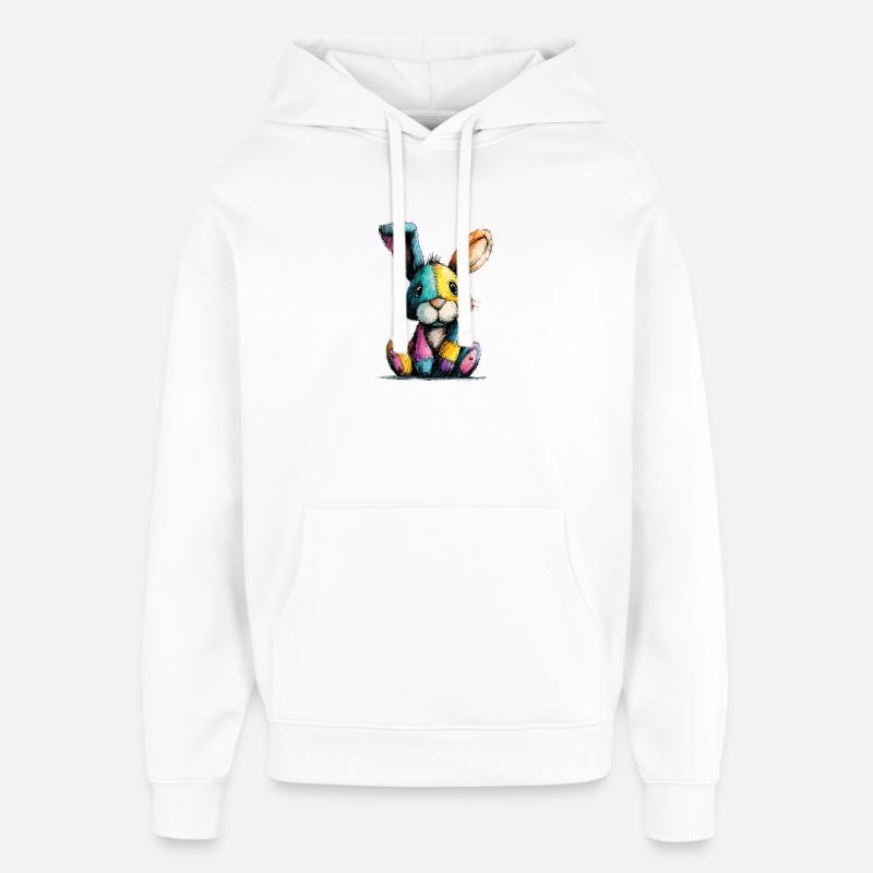 Patchwork Häschenbunt - Oversized Unisex Hoodie von Stanley/Stella - Weiß