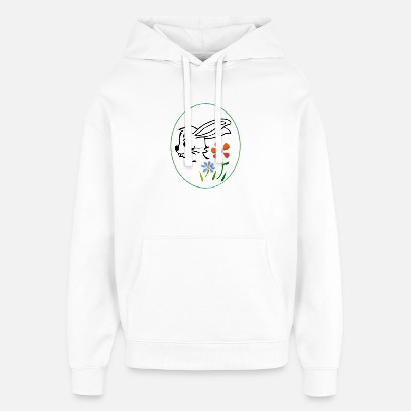 Lapin de Pâques - Sweat à capuche unisexe Stanley/Stella Oversized - blanc