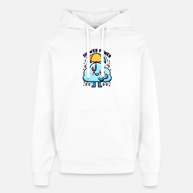 Chanson du Nuage Regenkraft avec micro - Sweat à capuche unisexe Stanley/Stella Oversized - blanc