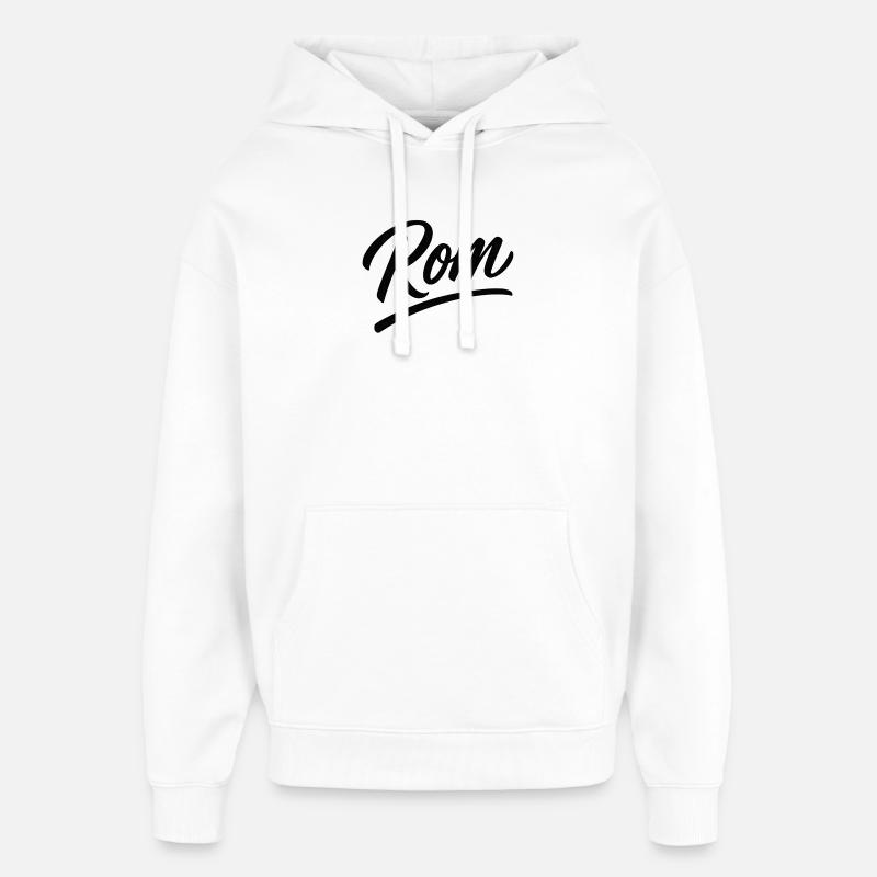 Rom Script Lettering Subline - Oversized Unisex Hoodie by Stanley/Stella - white