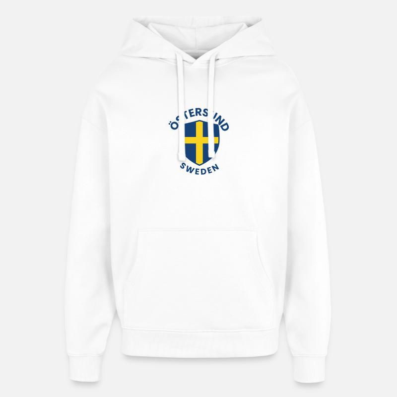Bouclier d’Östersund, Suède Motif - Sweat à capuche unisexe Stanley/Stella Oversized - blanc