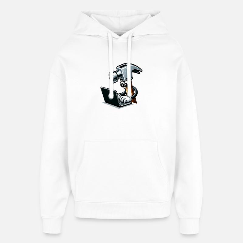 HammerCode: Werkzeug trifft Bits - Oversized Unisex Hoodie von Stanley/Stella - Weiß