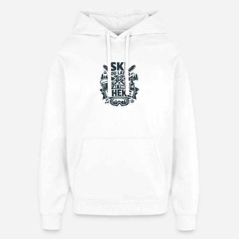 Skier plus tard au Theke - Sweat à capuche unisexe Stanley/Stella Oversized - blanc