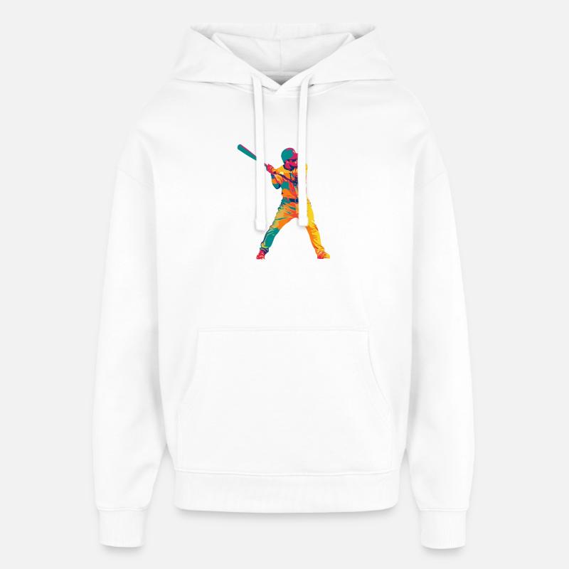 Pop Art Baseball Swing - Sweat à capuche unisexe Stanley/Stella Oversized - blanc