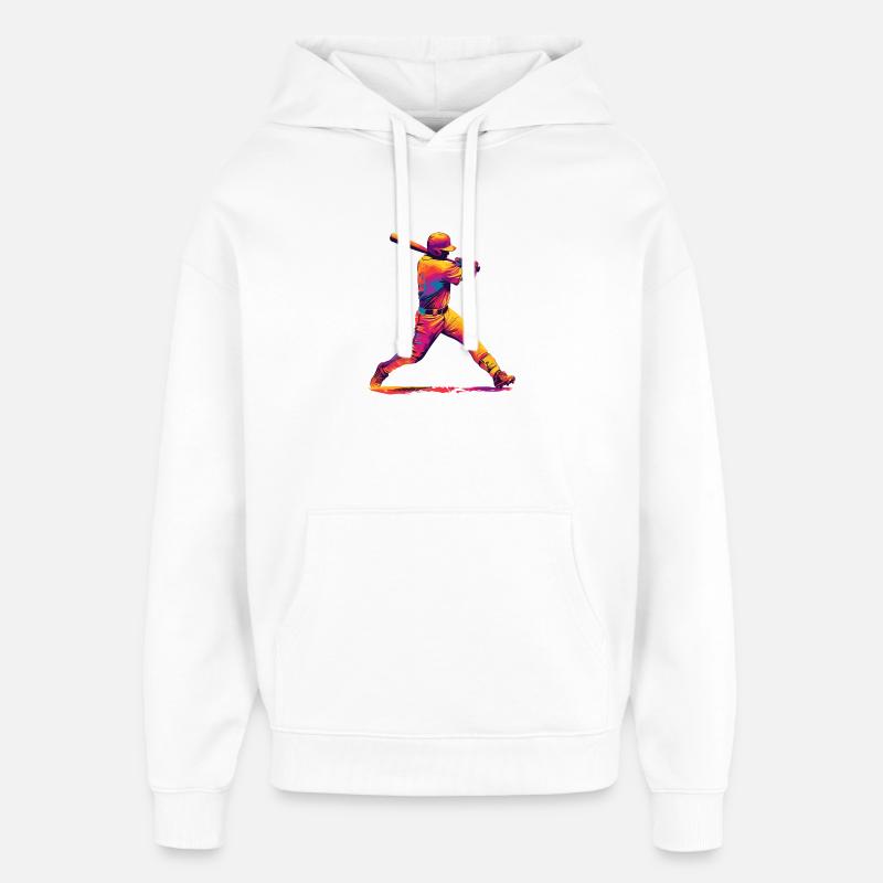 Pop Art Baseball Swing - Sweat à capuche unisexe Stanley/Stella Oversized - blanc