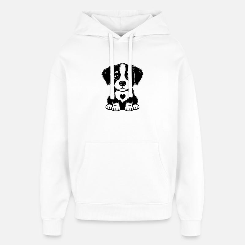 Chiot câlin au cœur tendre - Sweat à capuche unisexe Stanley/Stella Oversized - blanc