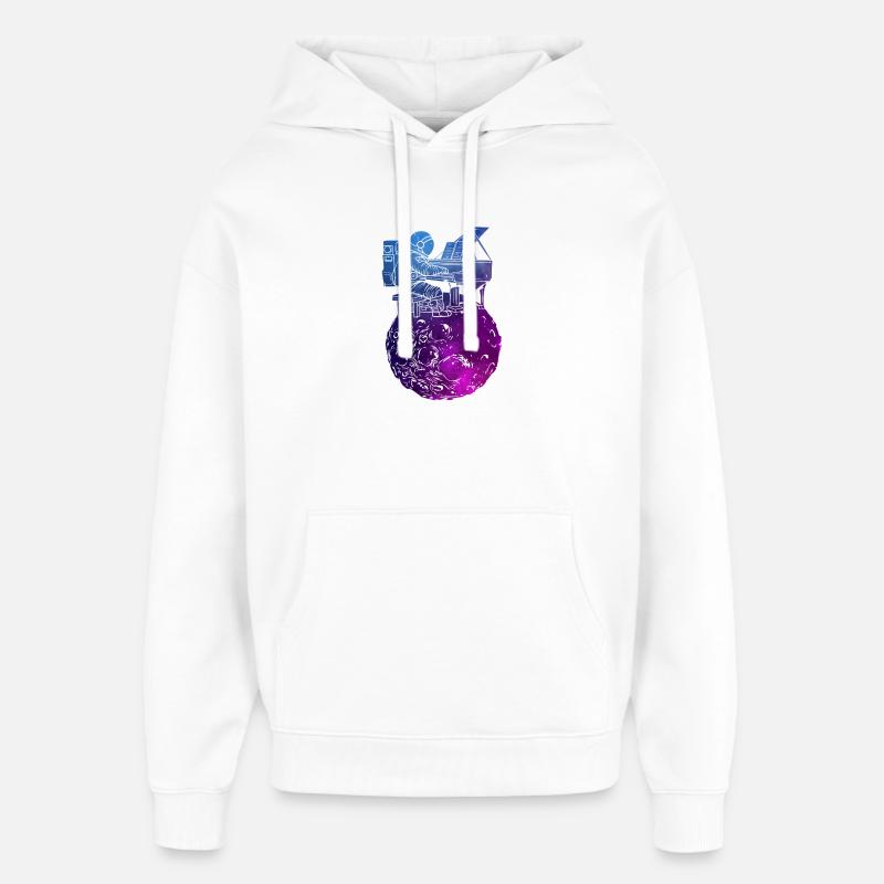 Pianiste cosmique dans l’espace stellaire - Sweat à capuche unisexe Stanley/Stella Oversized - blanc