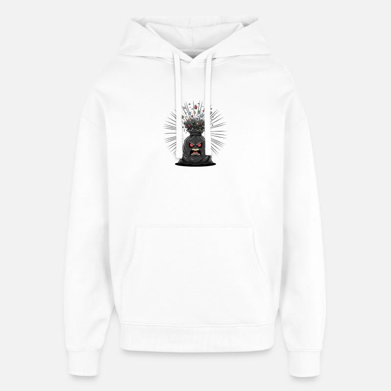 Épidémie de Sac de Rage - Sweat à capuche unisexe Stanley/Stella Oversized - blanc