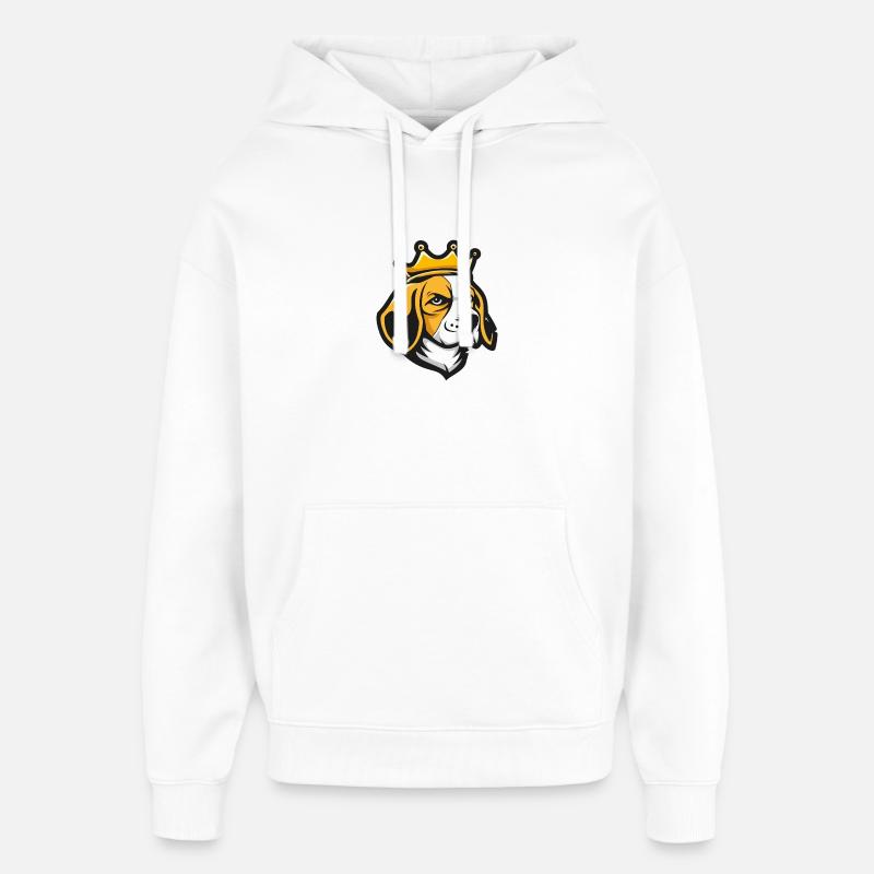 Couronne de chien beagle - Sweat à capuche unisexe Stanley/Stella Oversized - blanc