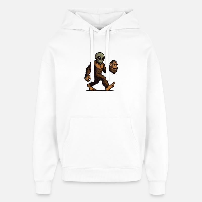Bigfoot, Extraterrestre Sasquatch OVNI Science-fiction - Sweat à capuche unisexe Stanley/Stella Oversized - blanc