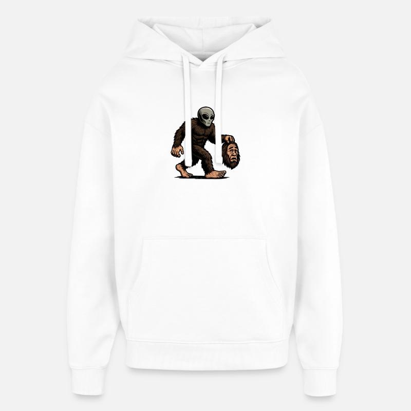 Bigfoot, Extraterrestre Sasquatch OVNI Science-fiction - Sweat à capuche unisexe Stanley/Stella Oversized - blanc