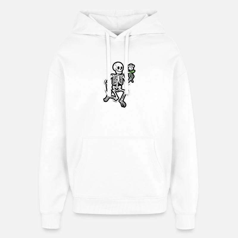 Squelette dansant avec Rose Halloween drôle - Sweat à capuche unisexe Stanley/Stella Oversized - blanc