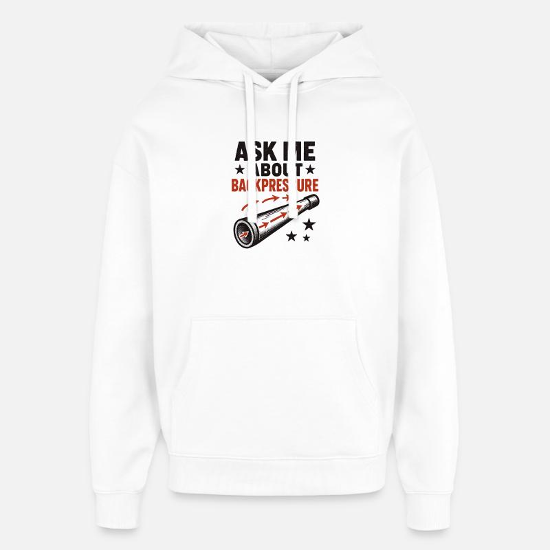 Frag mich nach Backpressure | Didgeridoo Technik - Oversized Unisex Hoodie von Stanley/Stella - Weiß