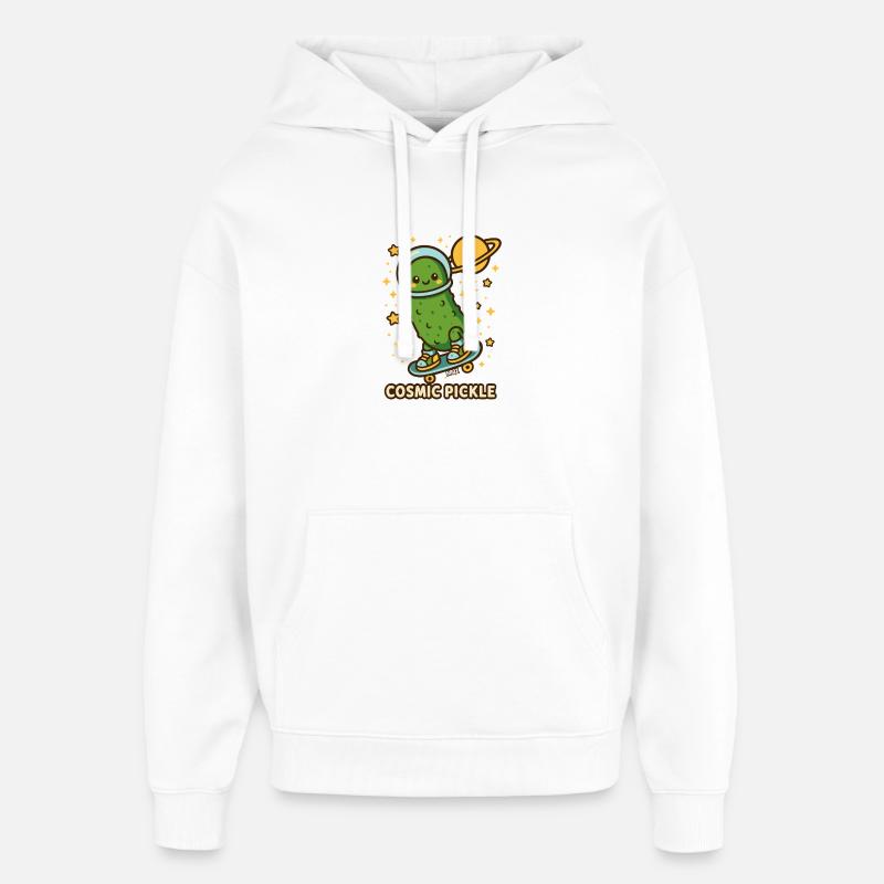 Cosmic Cucumber sur Skateboard - Sweat à capuche unisexe Stanley/Stella Oversized - blanc