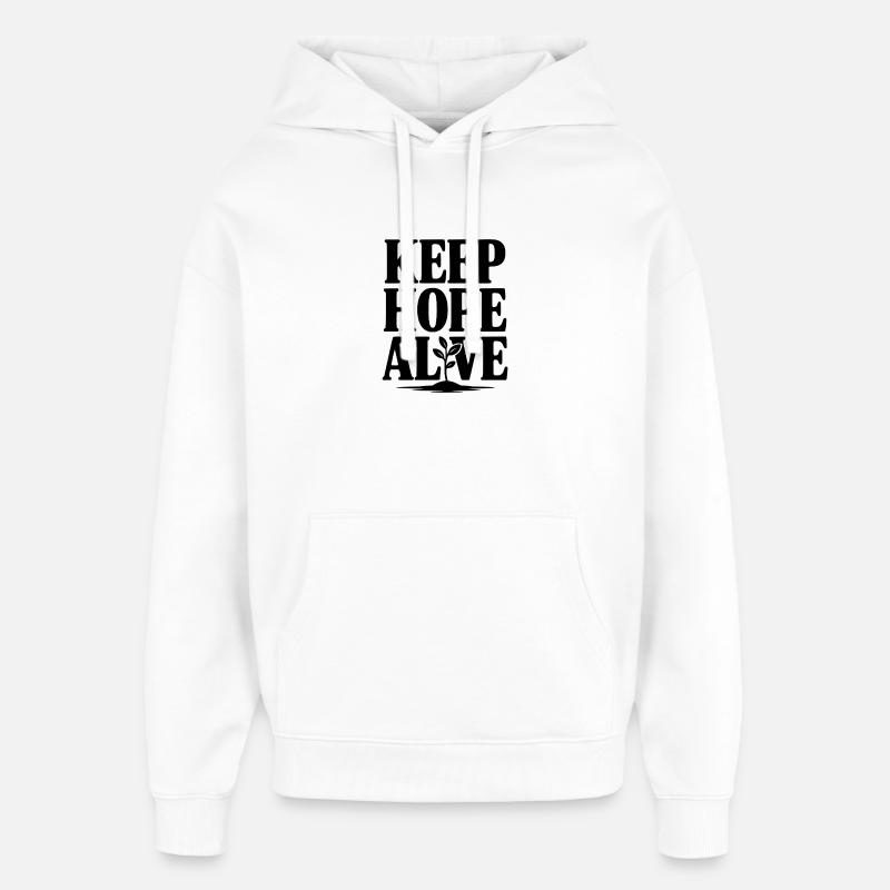 Keep Hope Alive - Oversized Unisex Hoodie by Stanley/Stella - white