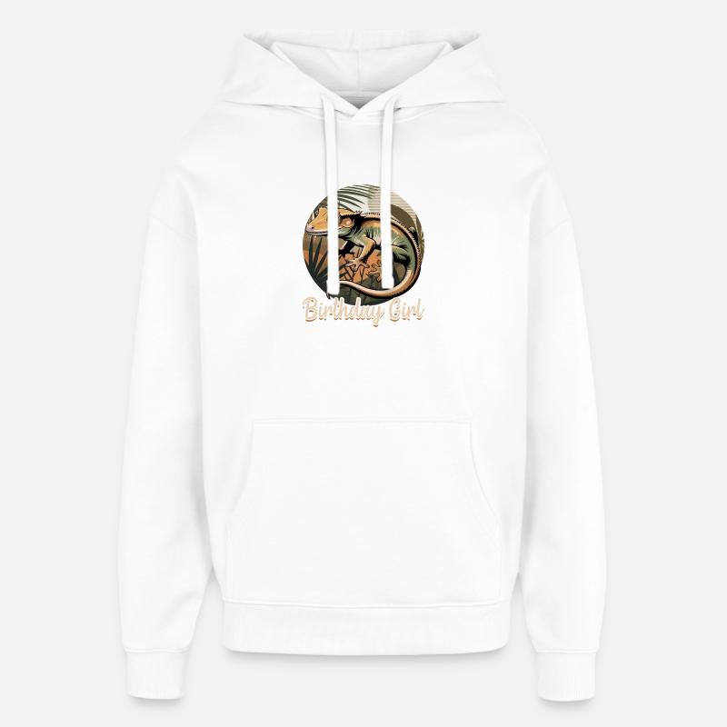 Gecko à crête reptile drôle - Sweat à capuche unisexe Stanley/Stella Oversized - blanc