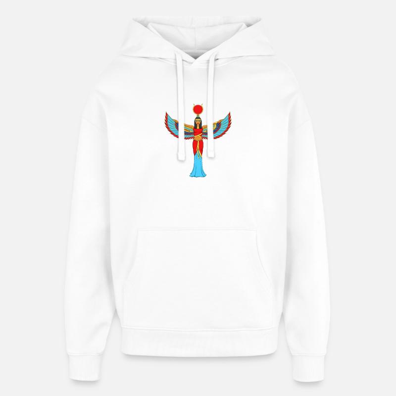 La déesse égyptienne Isis Art ailé - Sweat à capuche unisexe Stanley/Stella Oversized - blanc