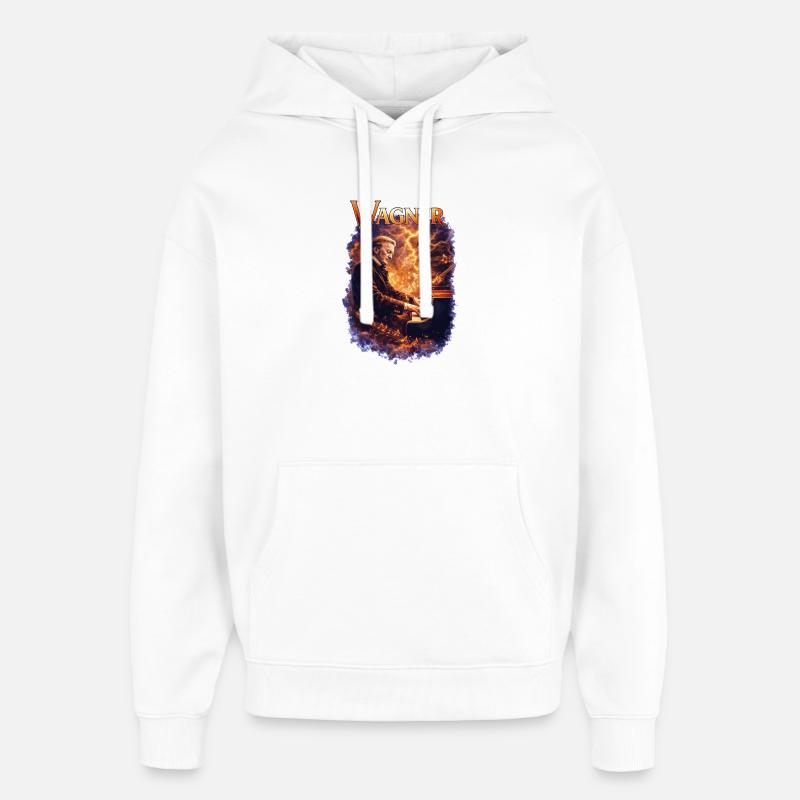 Portrait du feu au piano - Sweat à capuche unisexe Stanley/Stella Oversized - blanc