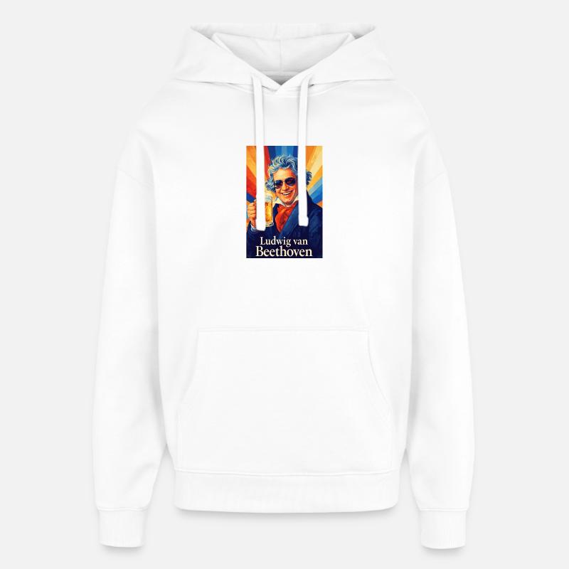 Ludwig van Beethoven - Sweat à capuche unisexe Stanley/Stella Oversized - blanc