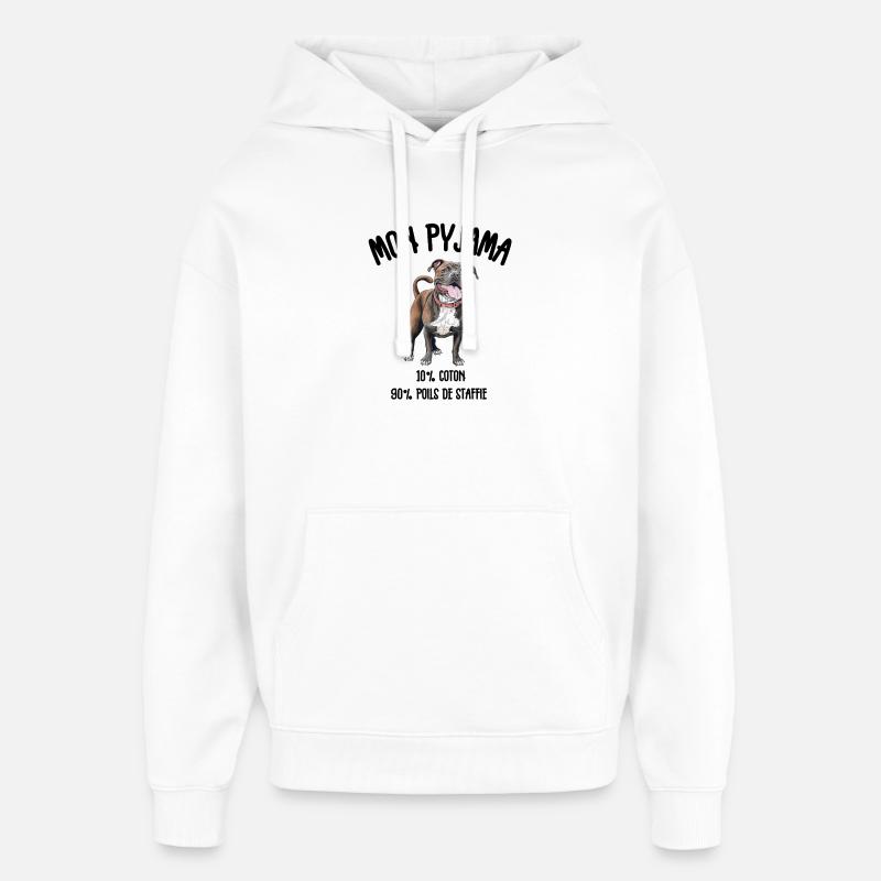 Pyjama Drôle Chien Staff - Sweat à capuche unisexe Stanley/Stella Oversized - blanc