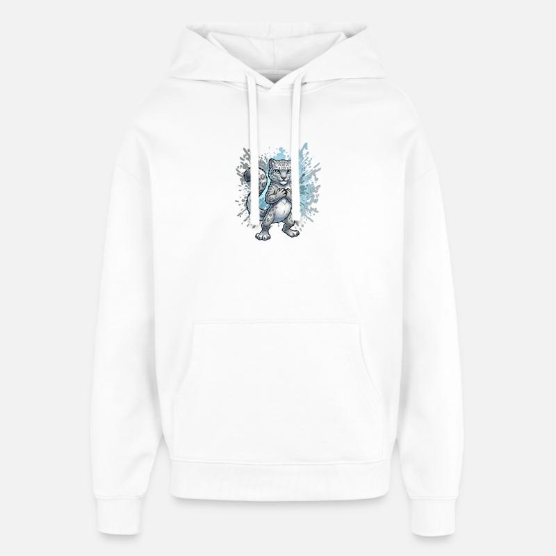 Éclaboussure de léopard des neiges - Sweat à capuche unisexe Stanley/Stella Oversized - blanc