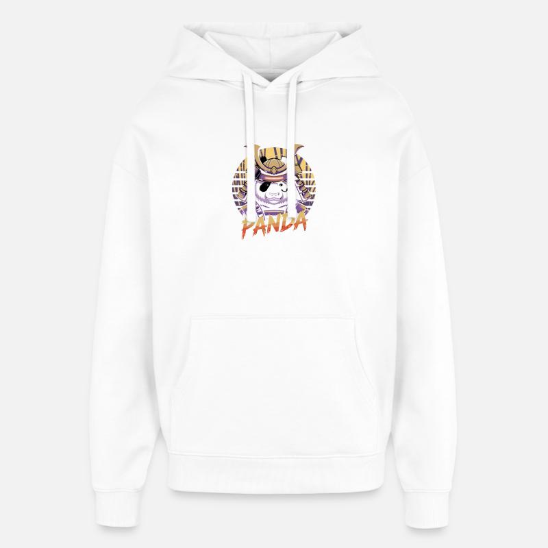 Kriegerischer Panda Samurai Illustration - Oversized Unisex Hoodie von Stanley/Stella - Weiß