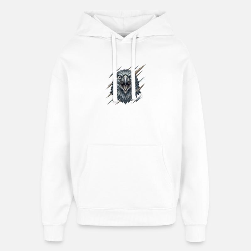 Aigle furieux dans la tempête - Sweat à capuche unisexe Stanley/Stella Oversized - blanc