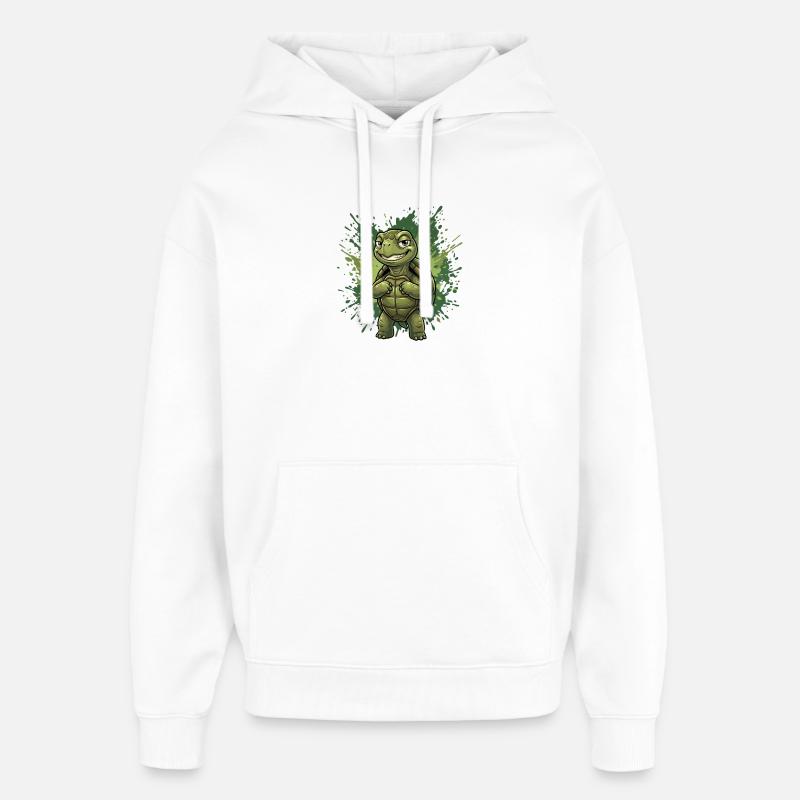Héros Tortue Courageuse - Sweat à capuche unisexe Stanley/Stella Oversized - blanc