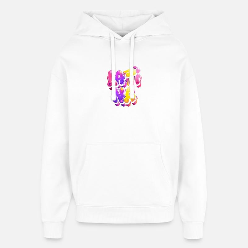 Dégradé de lettrage de graffiti néon - Sweat à capuche unisexe Stanley/Stella Oversized - blanc