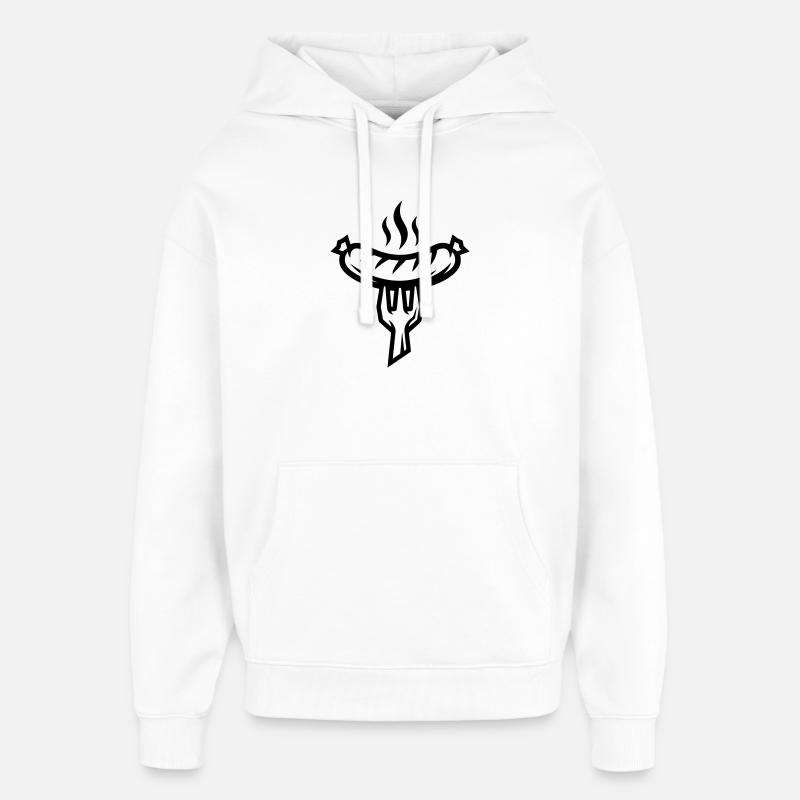 Korv-bratwurst - Stanley/Stella Oversized Huvtröja Unisex - vit