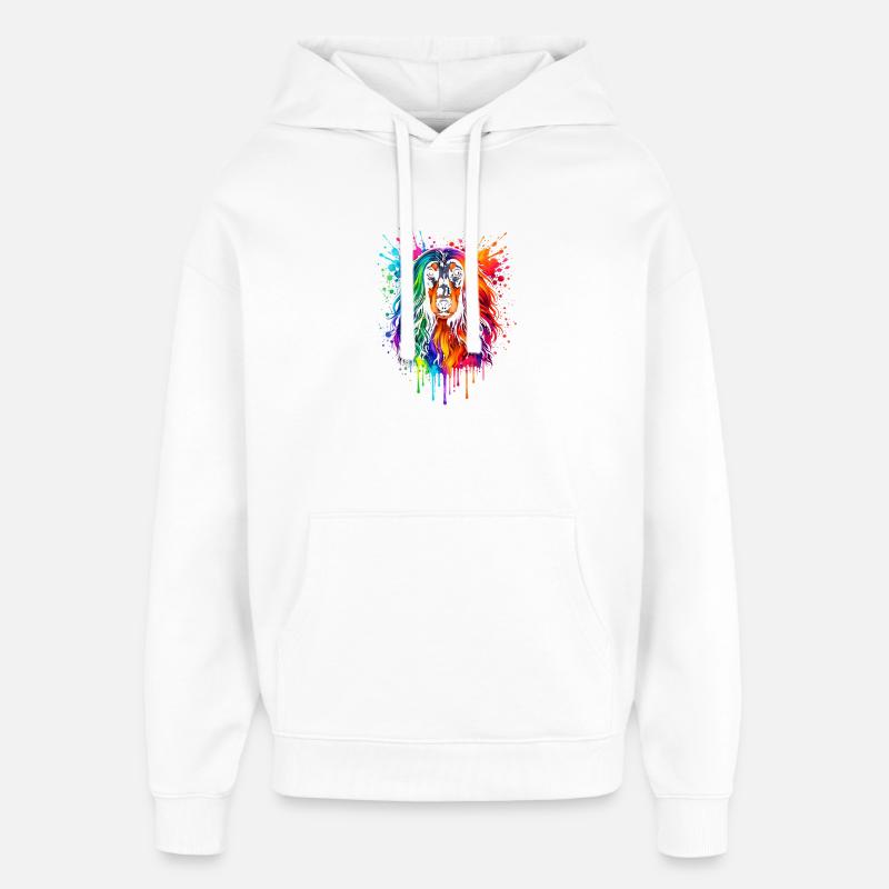 Chien afghan | Greyhound Pop Art - Sweat à capuche unisexe Stanley/Stella Oversized - blanc