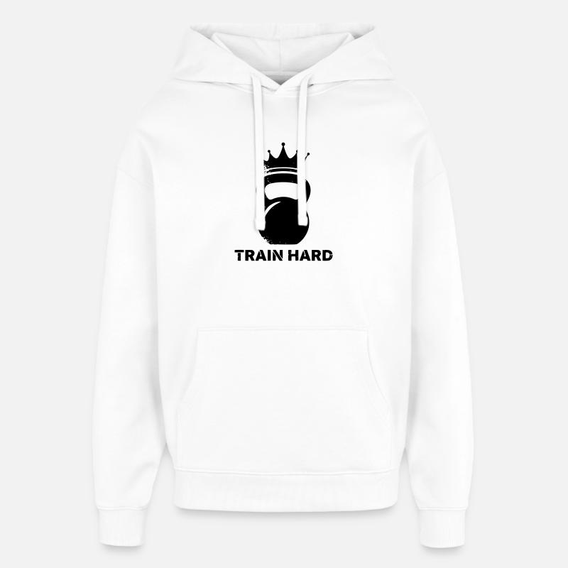 Kettlebell Krone Train Hard - Sweat à capuche unisexe Stanley/Stella Oversized - blanc