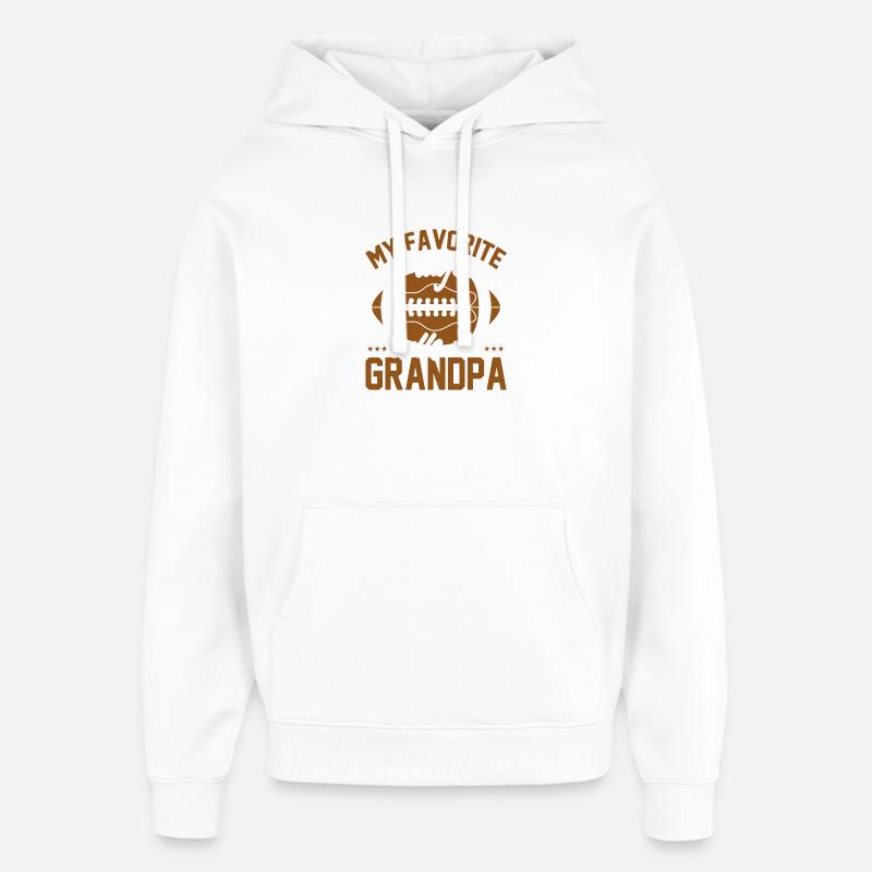 Grand-père m’appelle mon joueur préféré - Sweat à capuche unisexe Stanley/Stella Oversized - blanc