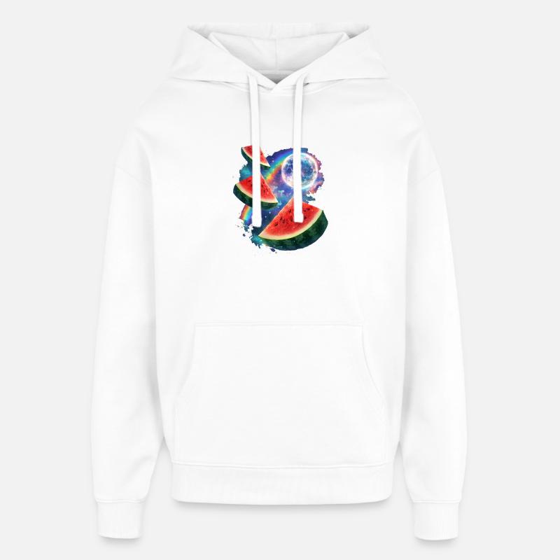 Space Melon Neon Cosmos - Sweat à capuche unisexe Stanley/Stella Oversized - blanc