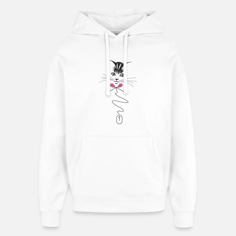 Nœud papillon et souris - Sweat à capuche unisexe Stanley/Stella Oversized - blanc