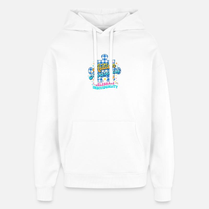 Énigme de sensibilisation à l’autisme - Sweat à capuche unisexe Stanley/Stella Oversized - blanc