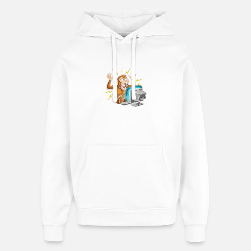 Épidémie d’ordinateur singe - Sweat à capuche unisexe Stanley/Stella Oversized - blanc