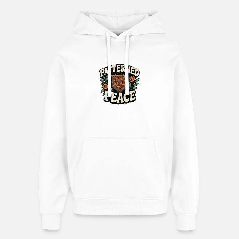 Gemusterte Ruhe | Makramee Boho - Oversized Unisex Hoodie von Stanley/Stella - Weiß