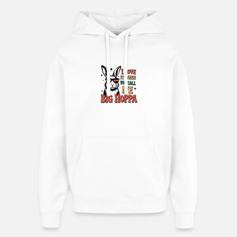 Big Hoppa Bunny Tee - Sweat à capuche unisexe Stanley/Stella Oversized - blanc