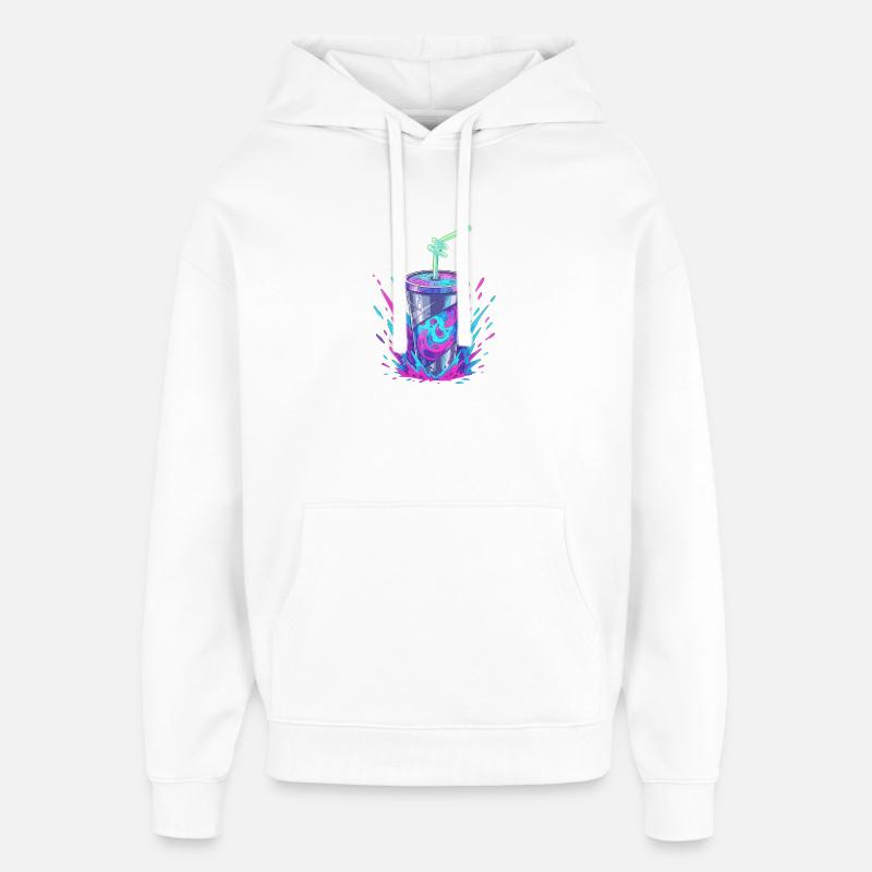 Éclaboussure de tasse Swirler Néon - Sweat à capuche unisexe Stanley/Stella Oversized - blanc
