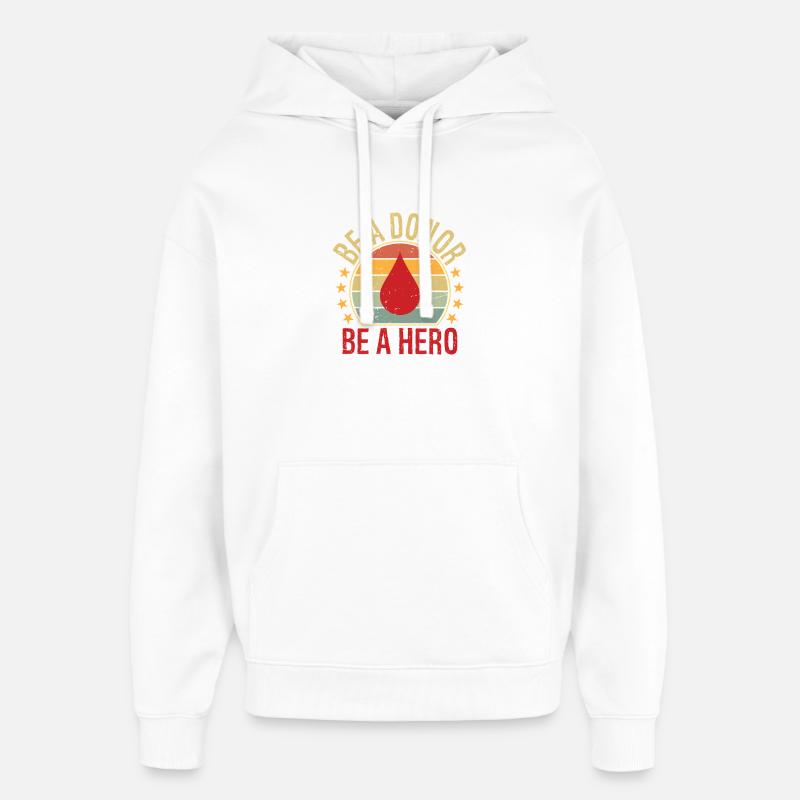 Sei ein Spender Sei ein Held - Oversized Unisex Hoodie von Stanley/Stella - Weiß