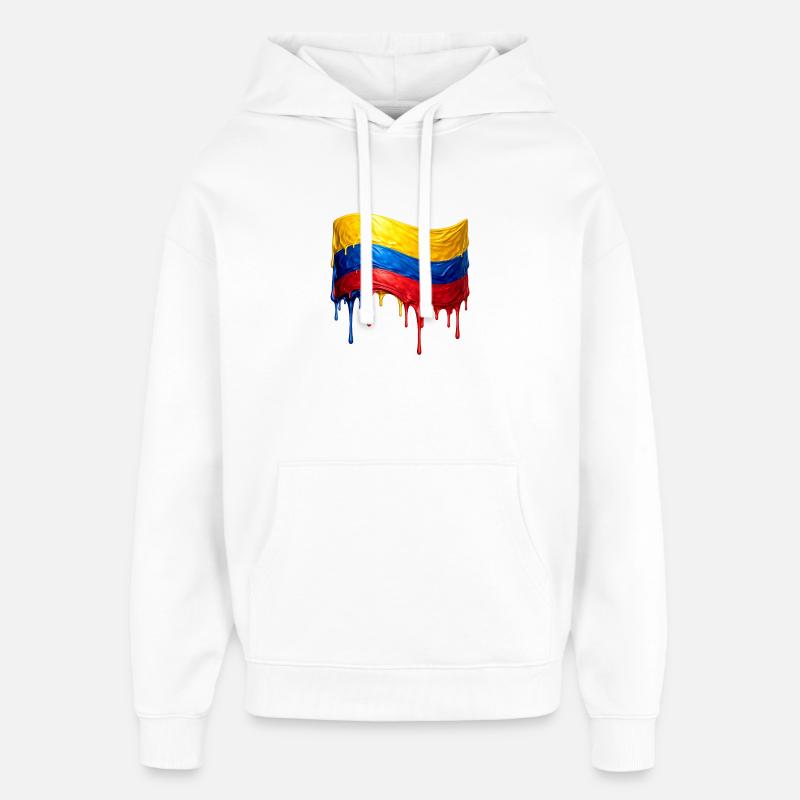 Drapeau colombien tombe - Sweat à capuche unisexe Stanley/Stella Oversized - blanc